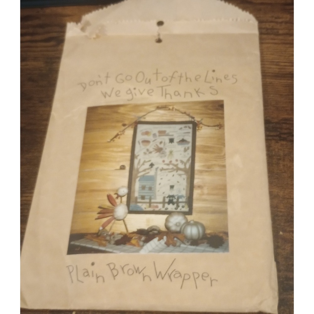 Vintage 1995 Plain Brown Wrapper We Give Thanks Quilt Pattern Folk Art